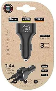 TechOneTech Carregador Duplo De Isqueiro USB-A