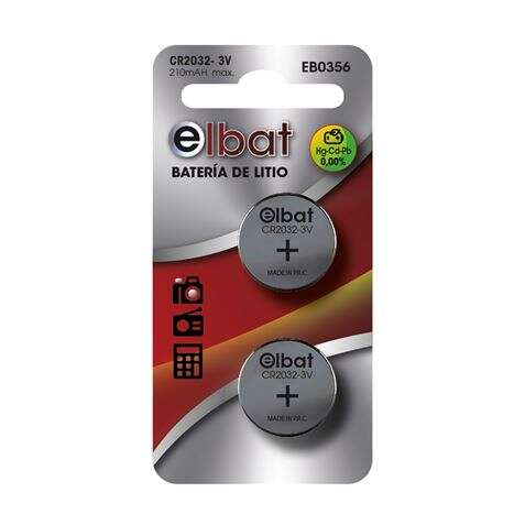 Pack 2 Pilhas Elbat Litio CR2032 3V