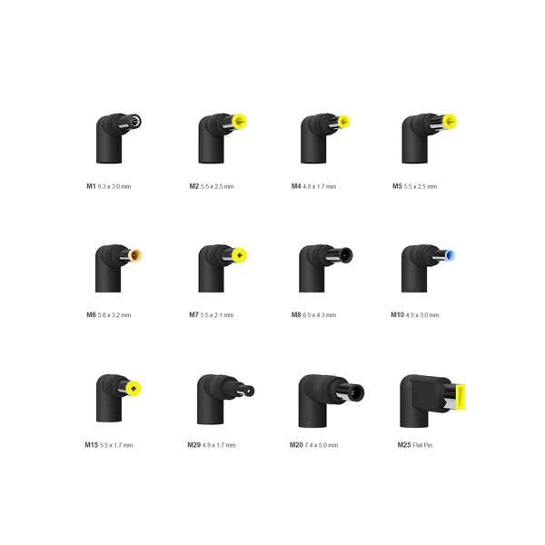 Carregador universal para Portáteis 90W 12 Conectores + USB-A QC.3.0