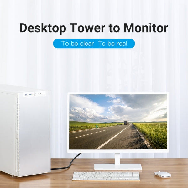 Cabo VGA Vention DAEBF 1 Metro Preto Banhado a Ouro Blindagem Avançada HD15