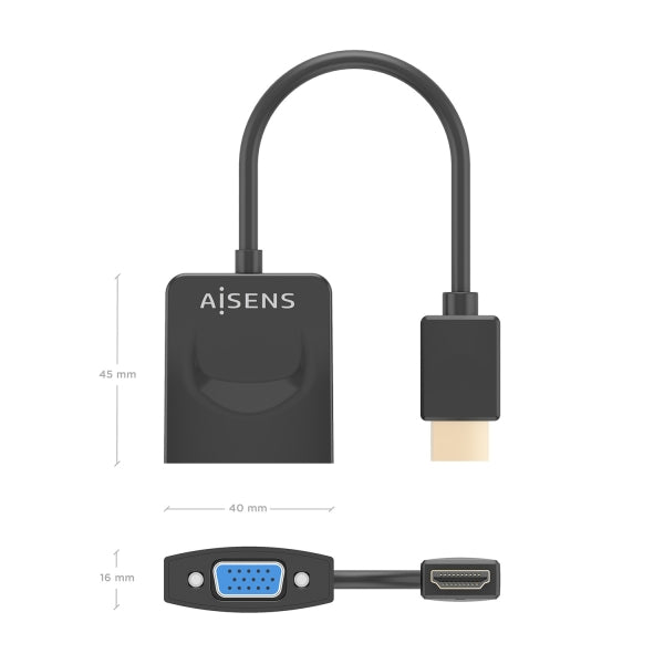 Aisens adaptador HDMI a SVGA - HDMI A/M - SVGA/H - 15cm