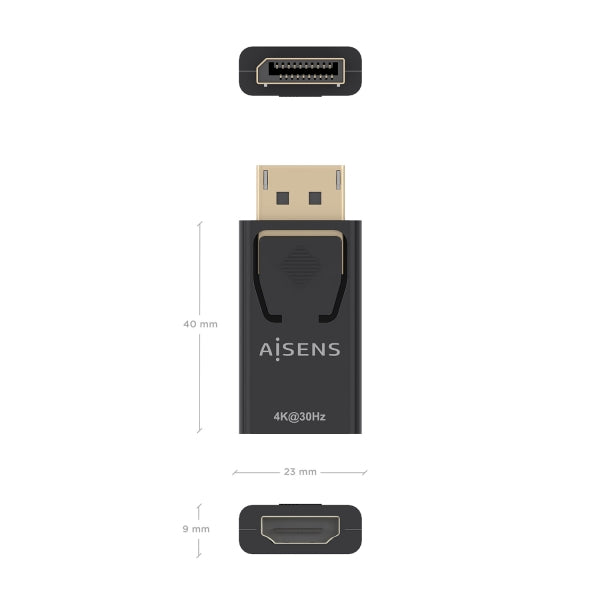 Aisens adaptador DisplayPort a HDMI - DP/M - HDMI/H - 4K30Hz - Color Negro