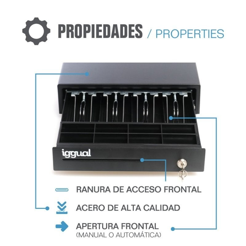 Iggual IRON-15 Gaveta de Dinheiro Preta