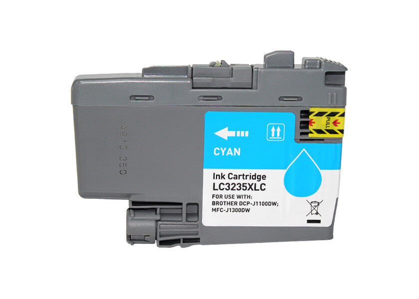 Tinteiro Compatível de Tinta Pigmentada Brother LC3235XL/LC3233 Ciano - LC3235XLC/LC3233C