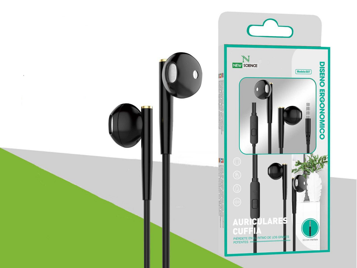 Auriculares Pretos New Science