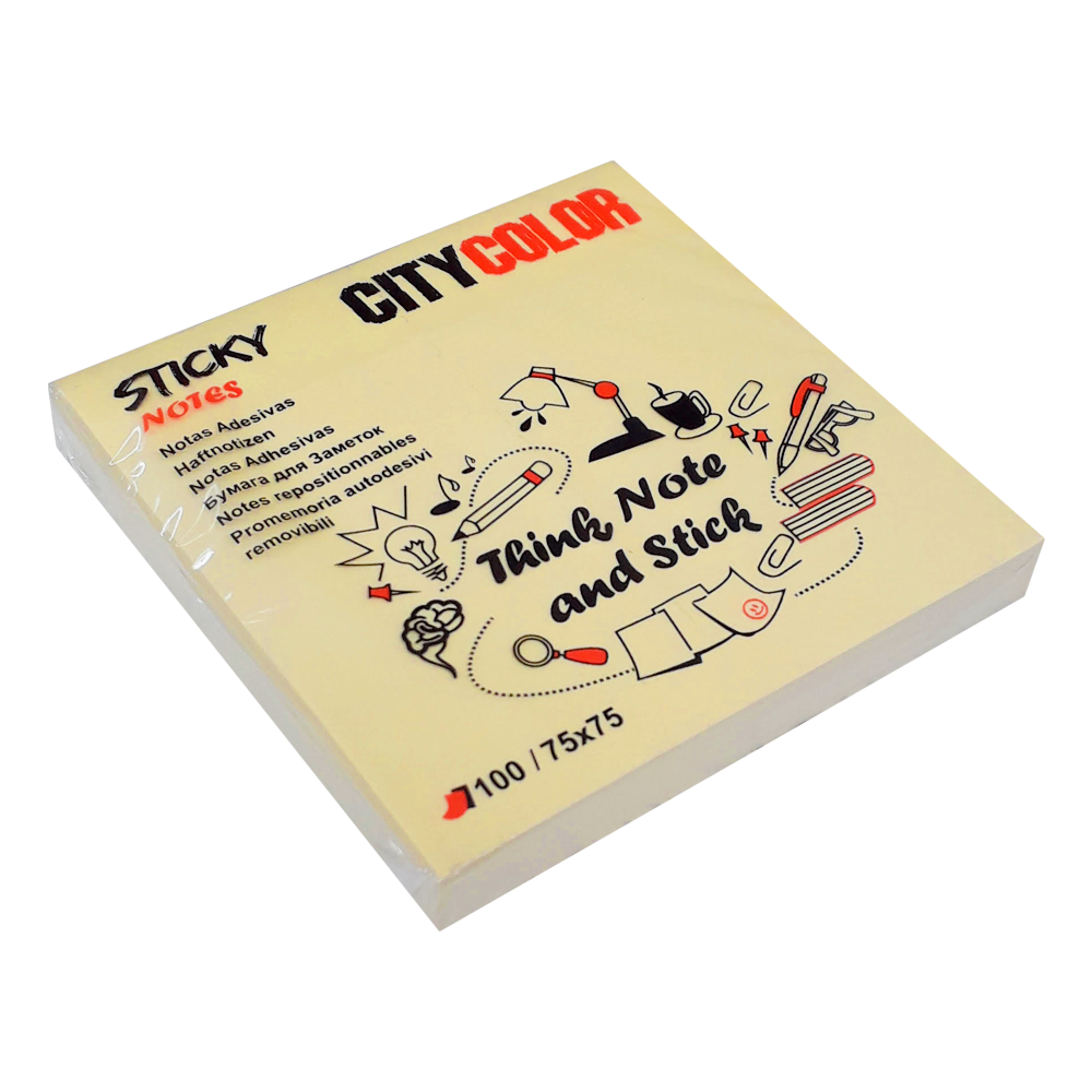 Notas Adesivas 75X75 Bloco C/400 Folhas 4 Cores Suave CITY20100