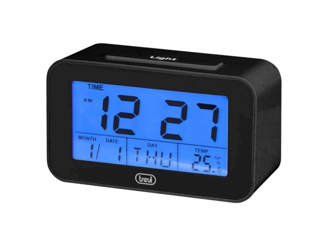 TREVI Sld 3P50 Relógio Digital com Alarme e Termômetro Preto