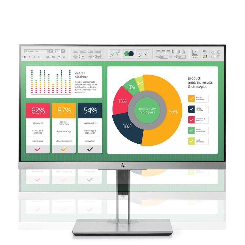 Monitor Recondicionado HP 21.5" Elitedisplay e223, Full Hd ,Hdmi, Vga, Displayport