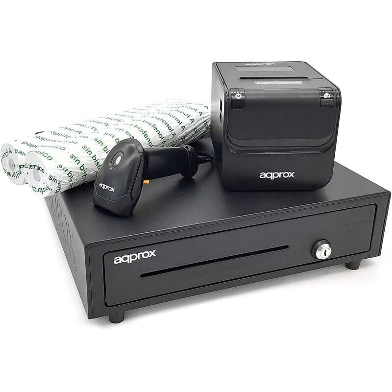 Pack Approx APPPOSPACK4180 Impressora POS80AMUSE + Gaveta CASH01 + Leitor LS02AS + Rolo
