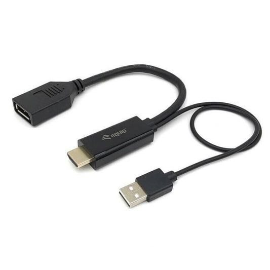 Equip 119039 Adaptador HDMI para DisplayPort Ativo Macho/Fêmea 15cm Preto