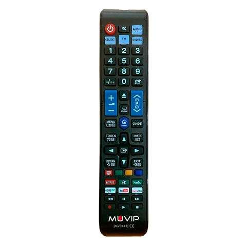 Controle Remoto Universal Muvip Série Grande para Smart TV - Combina 4 dispositivos em 1: TV, DVD, Blu-ray e Satélite.
