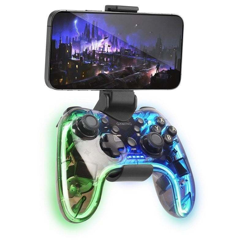 Gamepad Mars Gaming MGP-BT Comando Bluetooth Néon RGB + Adaptador Smartphone