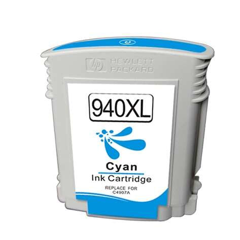 Tinteiro Compatível de Tinta Pigmentada HP 940XL Ciano - C4907AE