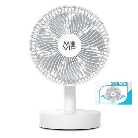 Ventilador de mesa portátil oscilante Muvip 19cm de diâmetro – 4 velocidades