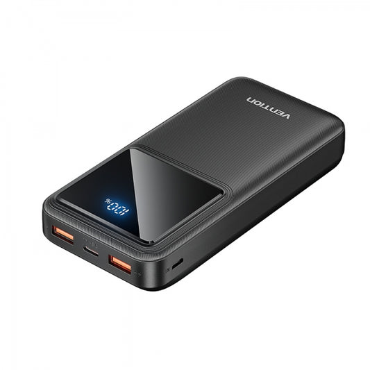 Bateria Powerbank Vention 20000mAh 22.5W USB Ecrã LED Preta