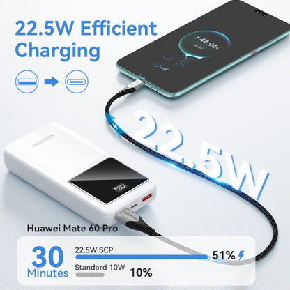 Bateria Powerbank Vention 20000mAh 22.5W USB Ecrã LED Preta