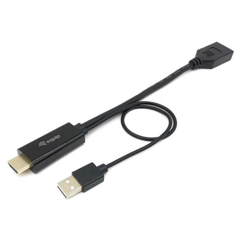 Equip 119039 Adaptador HDMI para DisplayPort Ativo Macho/Fêmea 15cm Preto