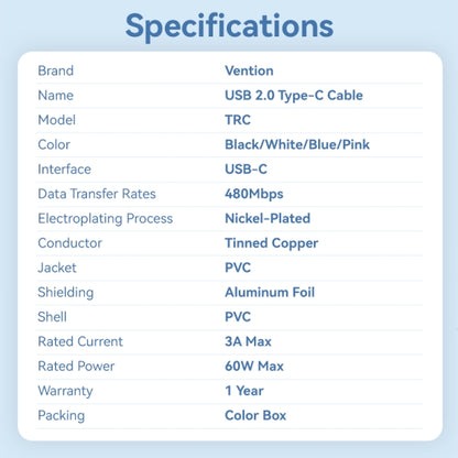 Cabo type C a Type C 60W - 3A - Rosa