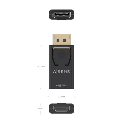 Aisens adaptador DisplayPort a HDMI - DP/M - HDMI/H - 4K30Hz - Color Negro