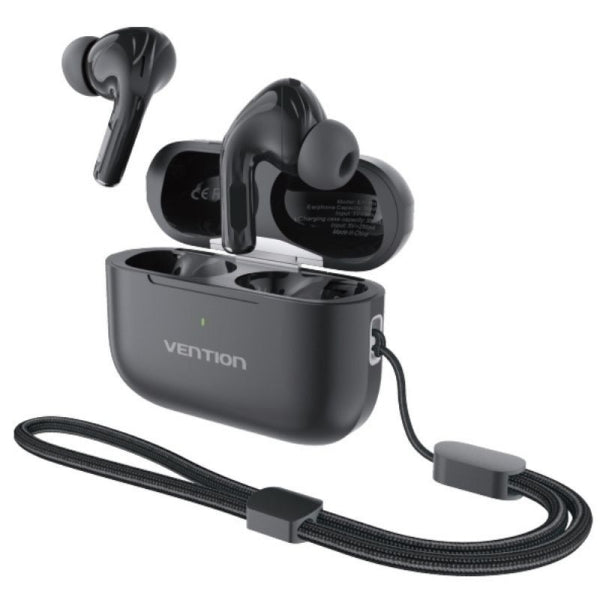 Vention Echo Lite E11 Auriculares Sem Fios Bluetooth 5.4 com Estojo de Carga e IPX4 Pretos