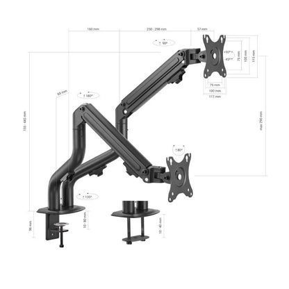 Suporte de TV/Monitor Aisens DT32TSR-141 Contrapeso 2 Braços 17”-32” VESA 100x100 Máx. 8Kg