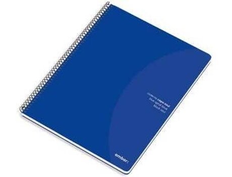 Caderno espiral Ambar A4 80f 70g Capa Azul Quadriculado