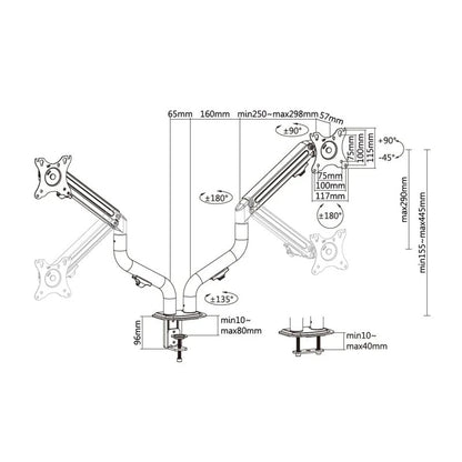 Suporte de TV/Monitor Aisens DT32TSR-141 Contrapeso 2 Braços 17”-32” VESA 100x100 Máx. 8Kg