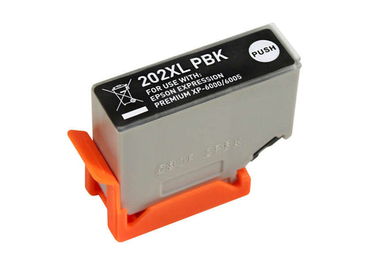 Tinteiro Compatível Epson 202XL Preto Fotográfico  - C13T02H44010/C13T02F44010