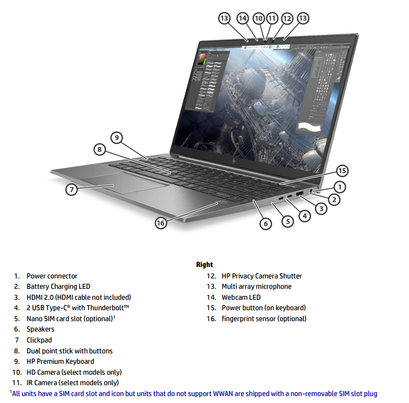 HP ZBOOK FIREFLY 14 G7 Recondicionado | I7-10510u | Nvidia Quadro P520 | 16GB RAM | 512GB SSD | 14” | Windows 11Pro | A | 1 ANO GARANTIA