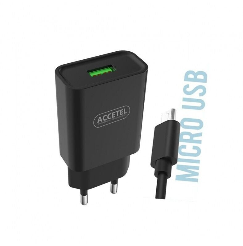 Carregador + Cabo Micro USB Preto (1 Metro) Accetel AC304