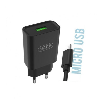Carregador + Cabo Micro USB Preto (1 Metro) Accetel AC304