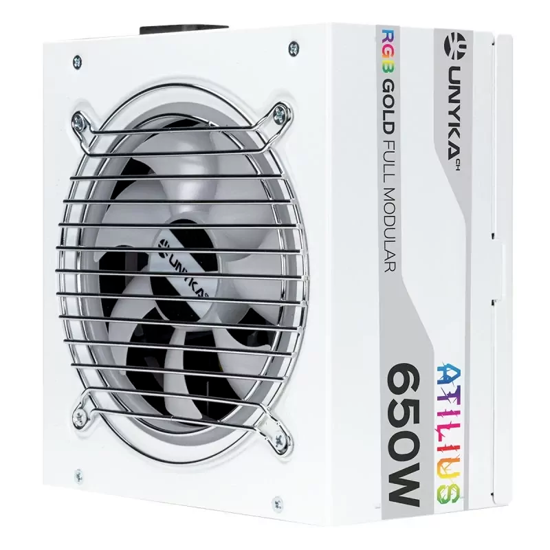 Fonte de Alimentação Gaming Unyka Atilius rgb 650w Branco
