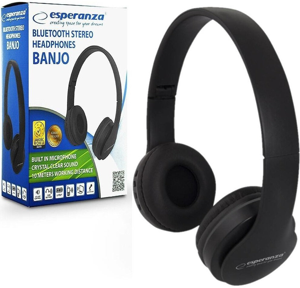 Auscultadores Sem Fios Bluetooth Stereo Esperanza Preto