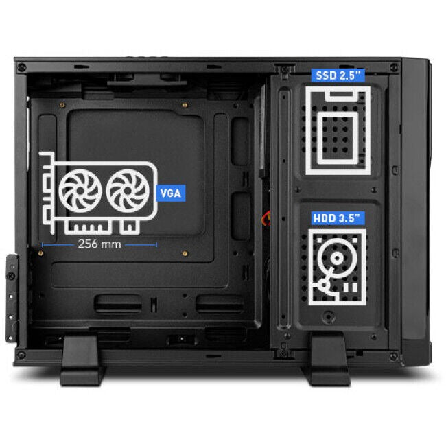 Caixa NOX Lite 070 Slim Preta (MicroATX) C. Fonte 500W