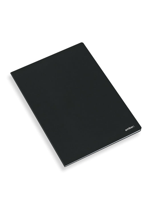 Caderno Ambar A4 Capa Preta Quadriculado 80f