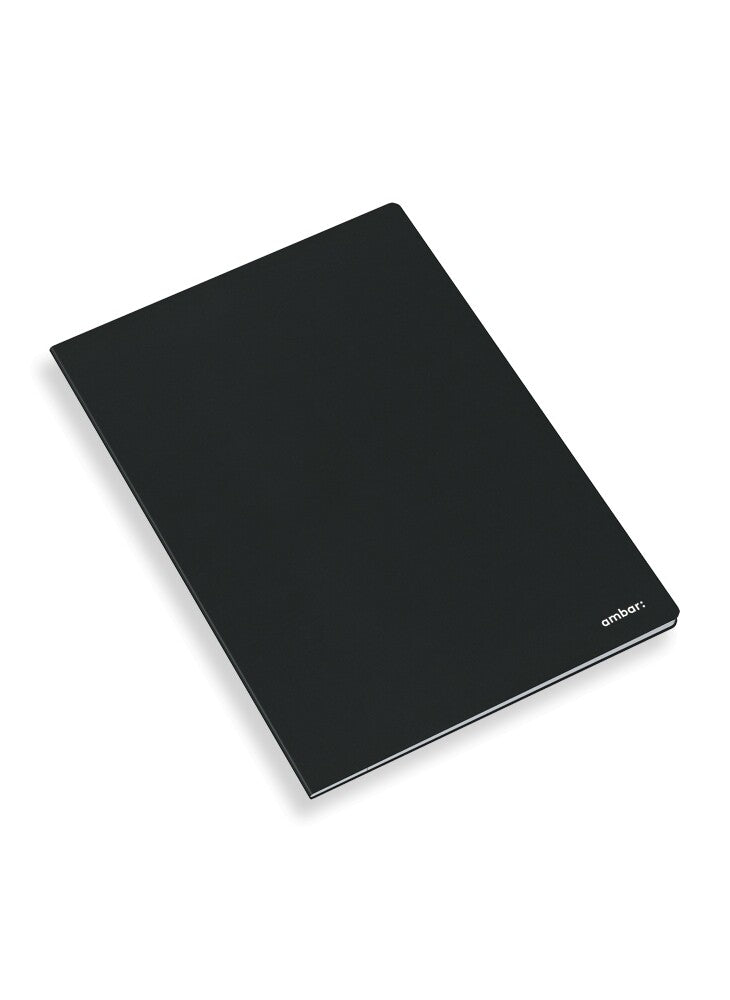 Caderno Ambar A5 Capa Preta Pautado 80f