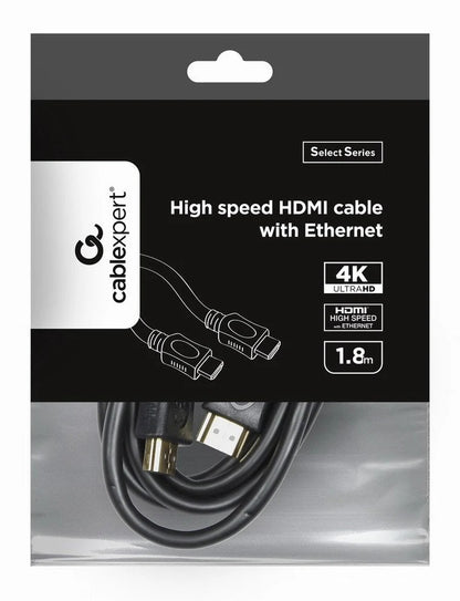 Cabo HDMI Gembird CC-HDMI4L-10 Select Series com Ethernet 4K 60Hz 1.8m Preto