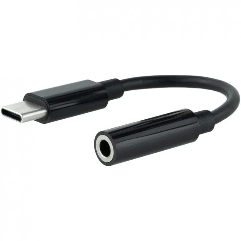 Nanocable Adaptador de Áudio USB-C para Jack 3.5 Macho/Fêmea 11cm Preto