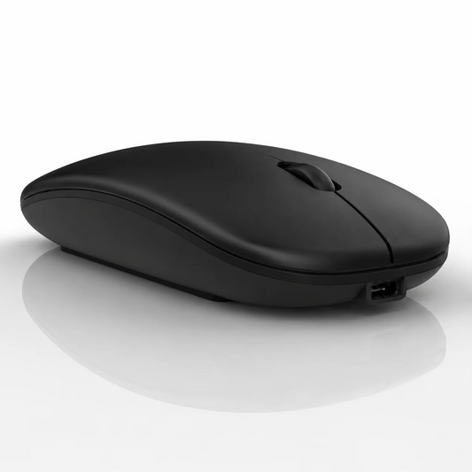 Rato Sem Fios Recarregável 2 em 1 Bluetooth + USB 2,4G 1600 DPI Ergonómico Preto