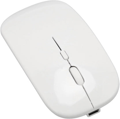 Rato Sem Fios Recarregável 2 em 1 Bluetooth + USB 2,4G 1600 DPI Ergonómico Branco