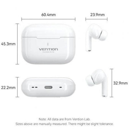 Vention Echo Lite E11 Auriculares Sem Fios Bluetooth 5.4 com Estojo de Carga e IPX4 Brancos