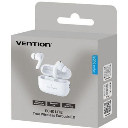 Vention Echo Lite E11 Auriculares Sem Fios Bluetooth 5.4 com Estojo de Carga e IPX4 Brancos