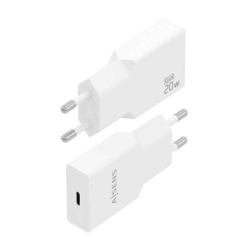 Carregador Aisens Ultra Fino GaN 20W USB-C PD3.0 Branco