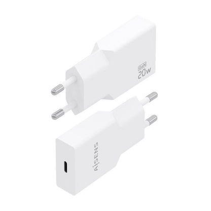 Carregador Aisens Ultra Fino GaN 20W USB-C PD3.0 Branco
