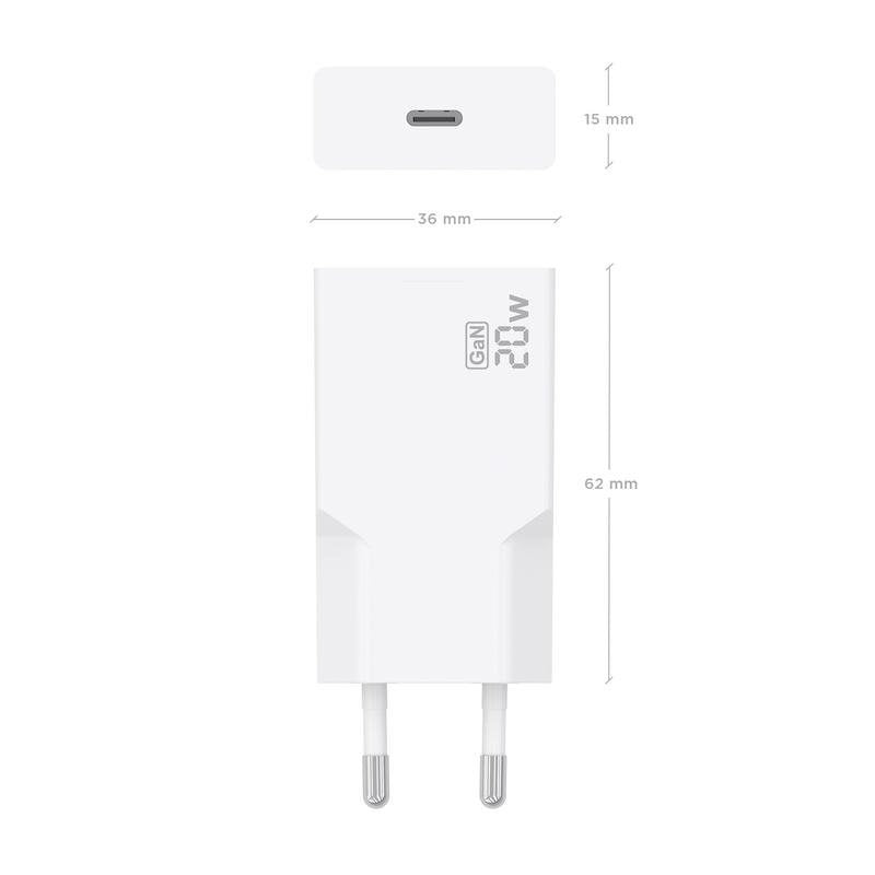 Carregador Aisens Ultra Fino GaN 20W USB-C PD3.0 Branco