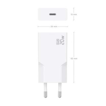 Carregador Aisens Ultra Fino GaN 20W USB-C PD3.0 Branco