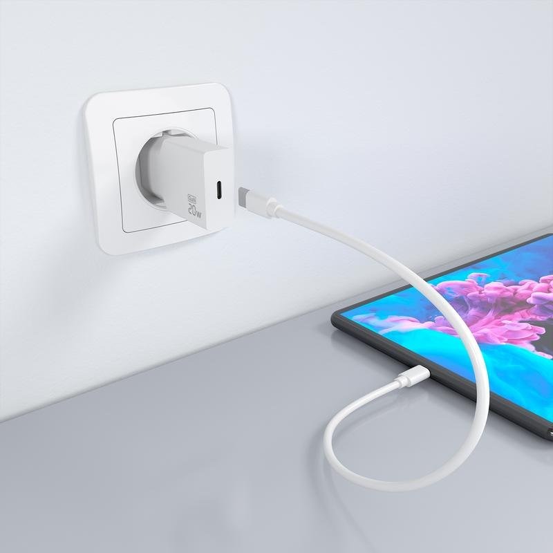 Carregador Aisens Ultra Fino GaN 20W USB-C PD3.0 Branco