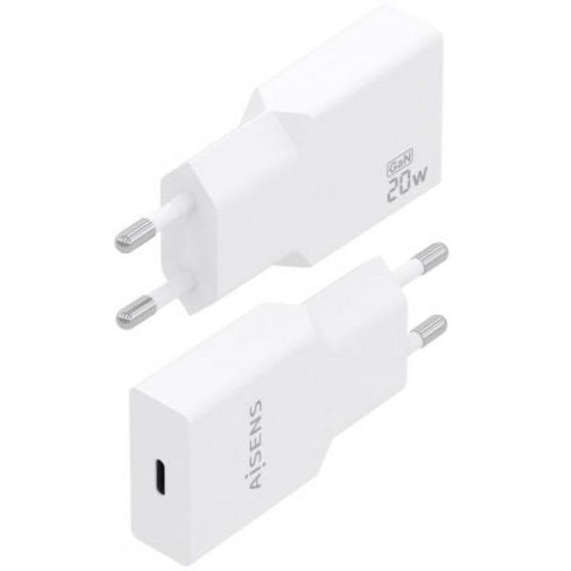 Carregador Aisens Ultra Fino GaN 20W USB-C PD3.0 Branco