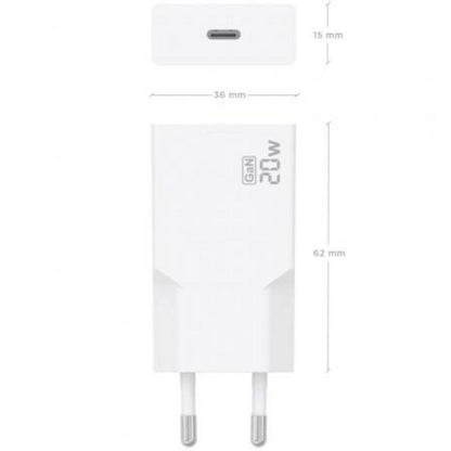 Carregador Aisens Ultra Fino GaN 20W USB-C PD3.0 Branco