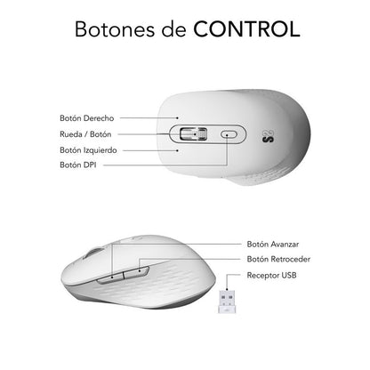 Subblim Curve Ergo Dual Rato Ergonómico Sem Fios Branco